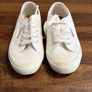 Superga Kids White Canvas Low-Top Sneakers